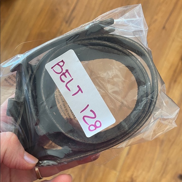 Black leather belt moto goth whimsigoth metallic - Picture 7 of 7